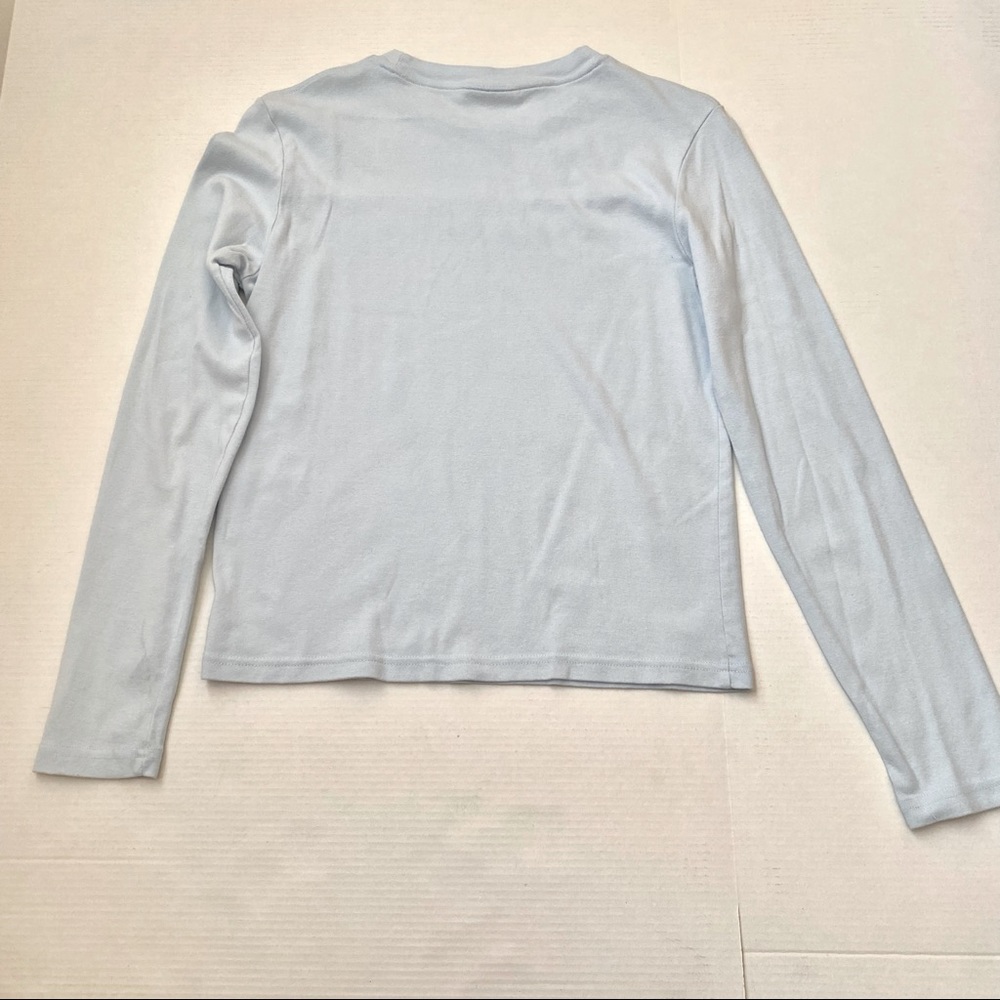 Polo Jeans Co Ralph Lauren Women's blue long-sleeved embellished T-shirt Size M - Picture 7 of 8